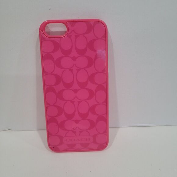 Coach IPhone 5 Hard Protective Case Pink Signature - Picture 1 of 4